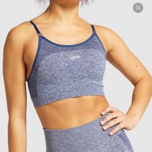 Gymshark navy set FLEX BRA and BIKER SHORT
